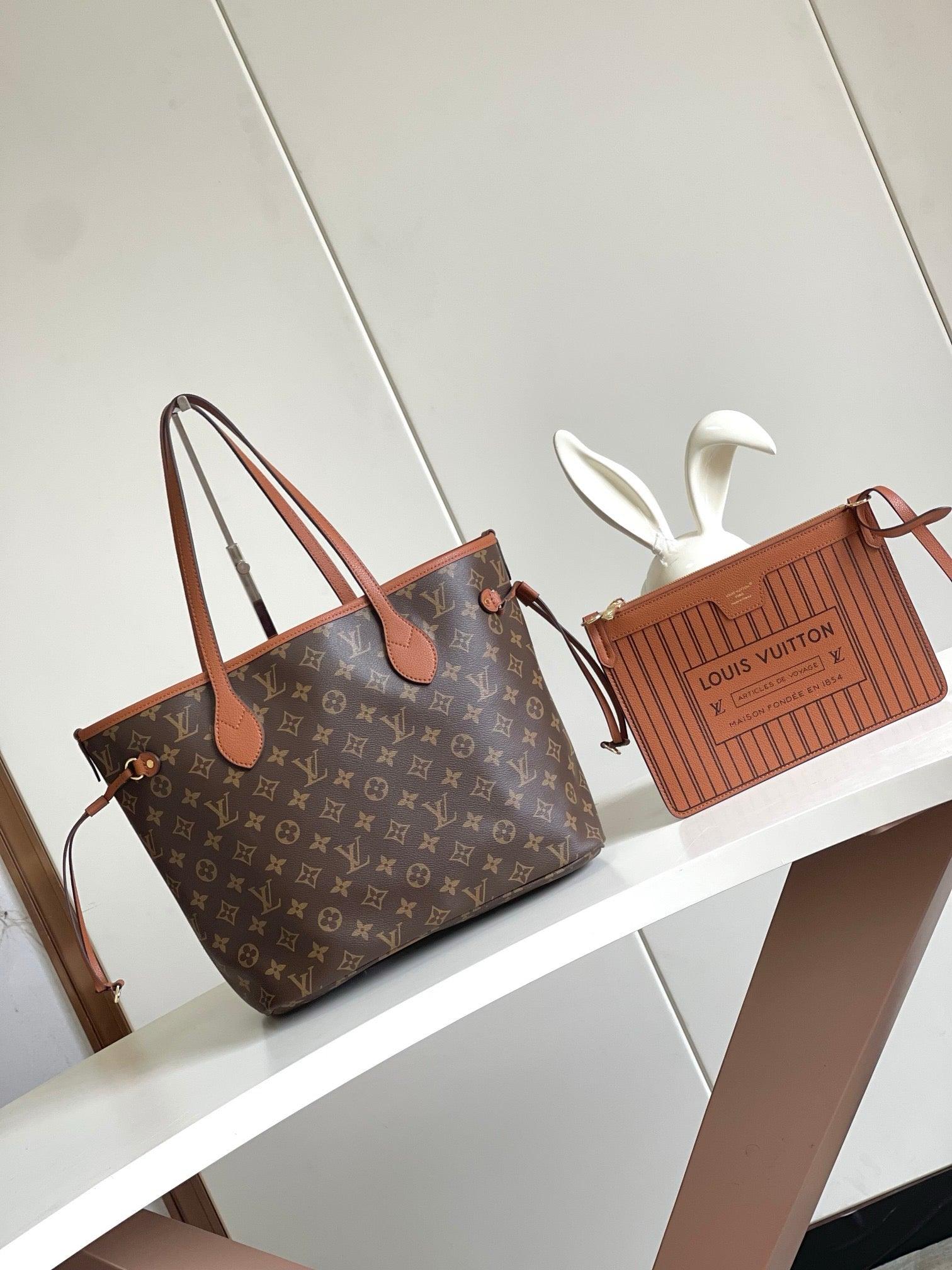 Authentic Louis Vuitton Neverfull MM Monogram Tote with Removable Pouch Exclusive Apparel