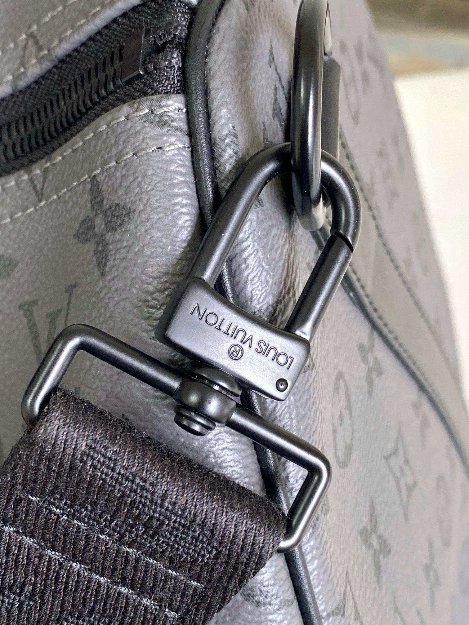 Louis Vuitton Keepall Bandoulière Duffle Bag in Monogram Gray & Blue - Authentic New Arrival Exclusive Apparel