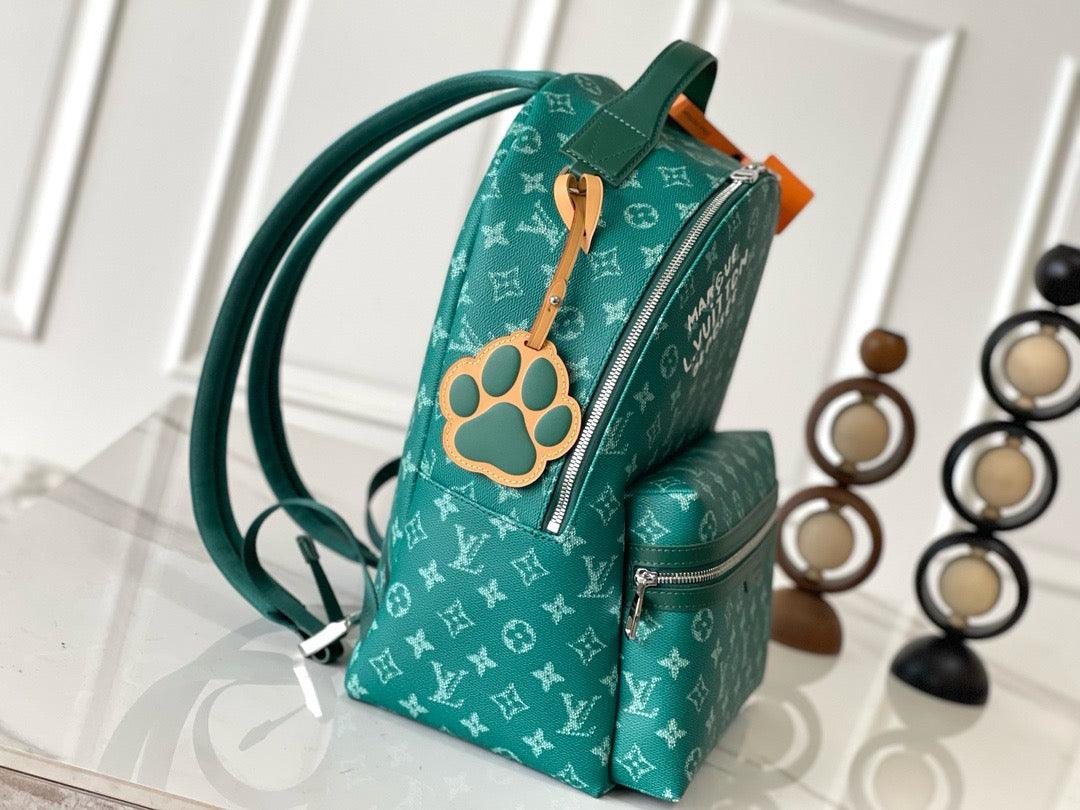 Authentic Louis Vuitton Montsouris Backpack in Green Monogram Canvas Exclusive Apparel