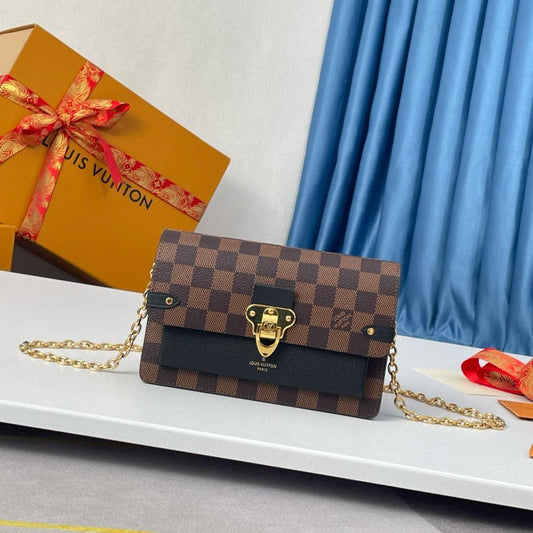 Authentic Louis Vuitton Sienna Mini Chain Bag in Damier Ebene Canvas Exclusive Apparel