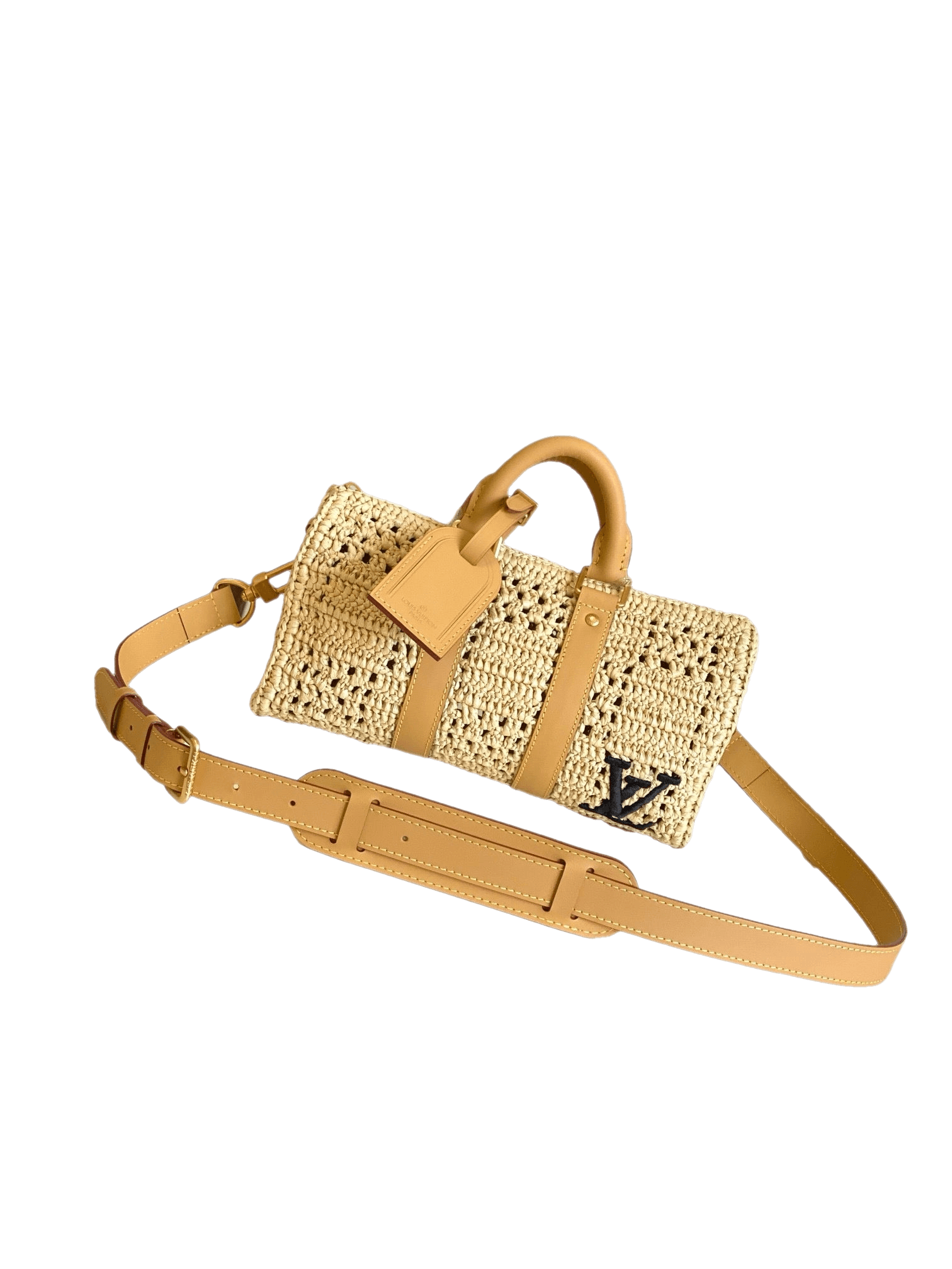 Authentic Louis Vuitton Crocheted Keepall in Natural Raffia Exclusive Apparel