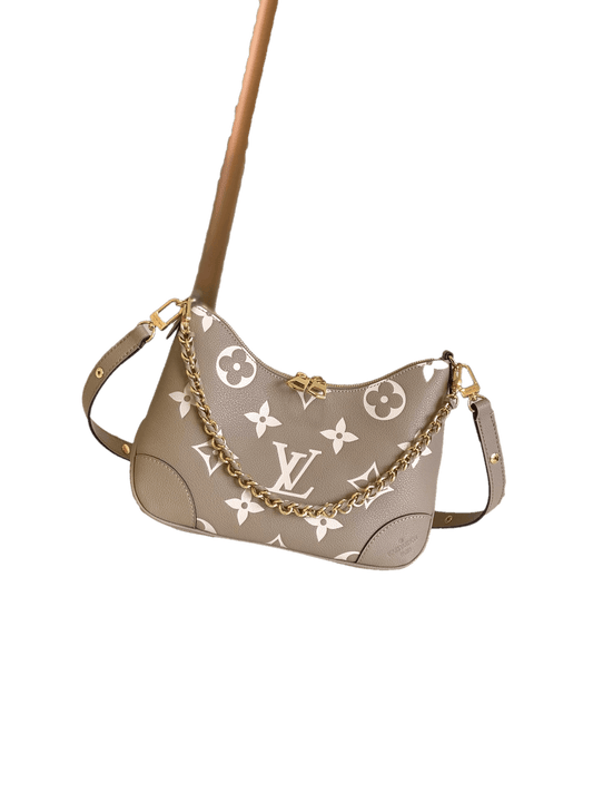 Authentic Louis Vuitton Monogram Leather Shoulder Bag with Chain Detail Exclusive Apparel