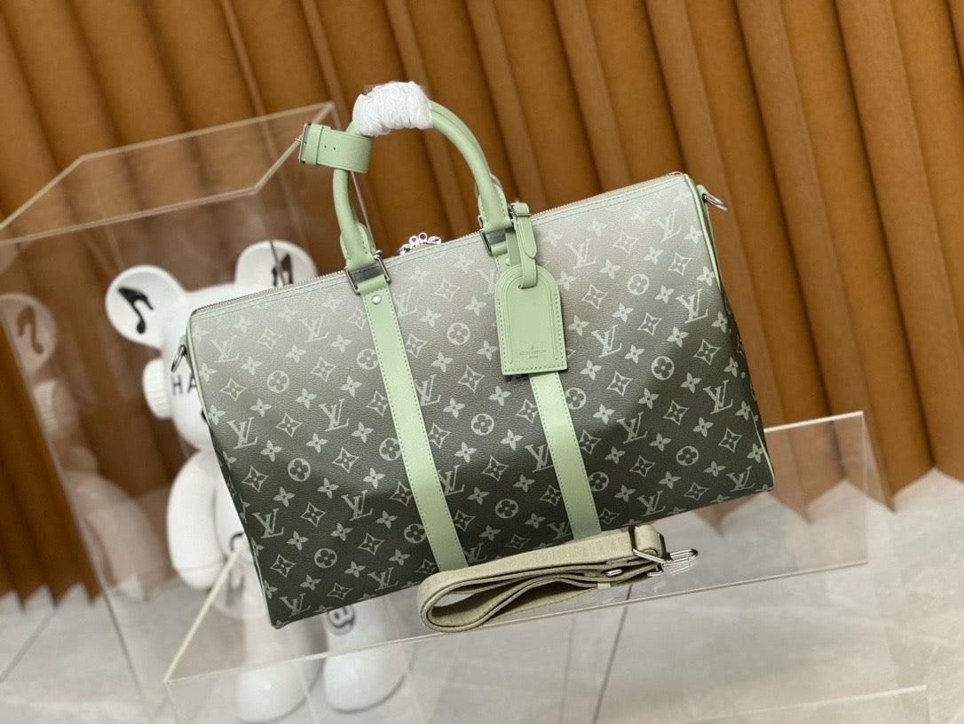 Louis Vuitton Keepall Bandoulière 50 Duffle Bag in Mint Green Monogram - Brand New & Authentic Exclusive Apparel